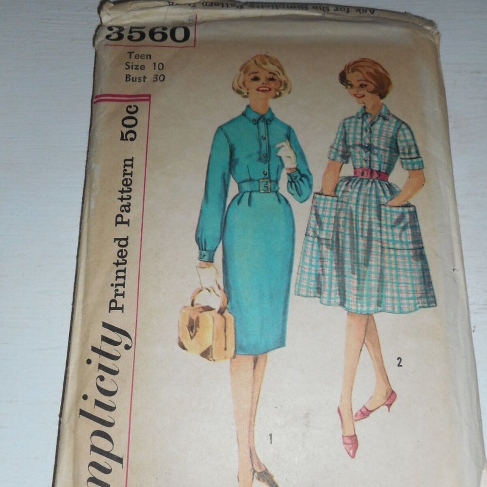 Vintage 1950s Simplicity Size Teen 10 3560 dress